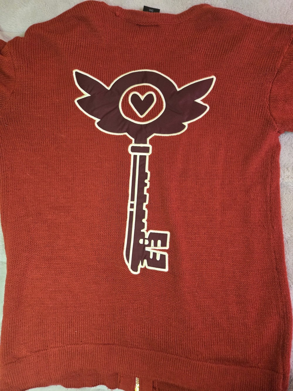 Hot Topic Red Hazbin Hotel Patch Cardigan Sweater - Picture 8 of 8